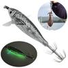 1-3pcs Luminous Floating Egi Lure 5.5g Wood Shrimp Horizontal Laser Squid Jigging Shrimp Hook Octopus Cuttlefish Fishing Baits