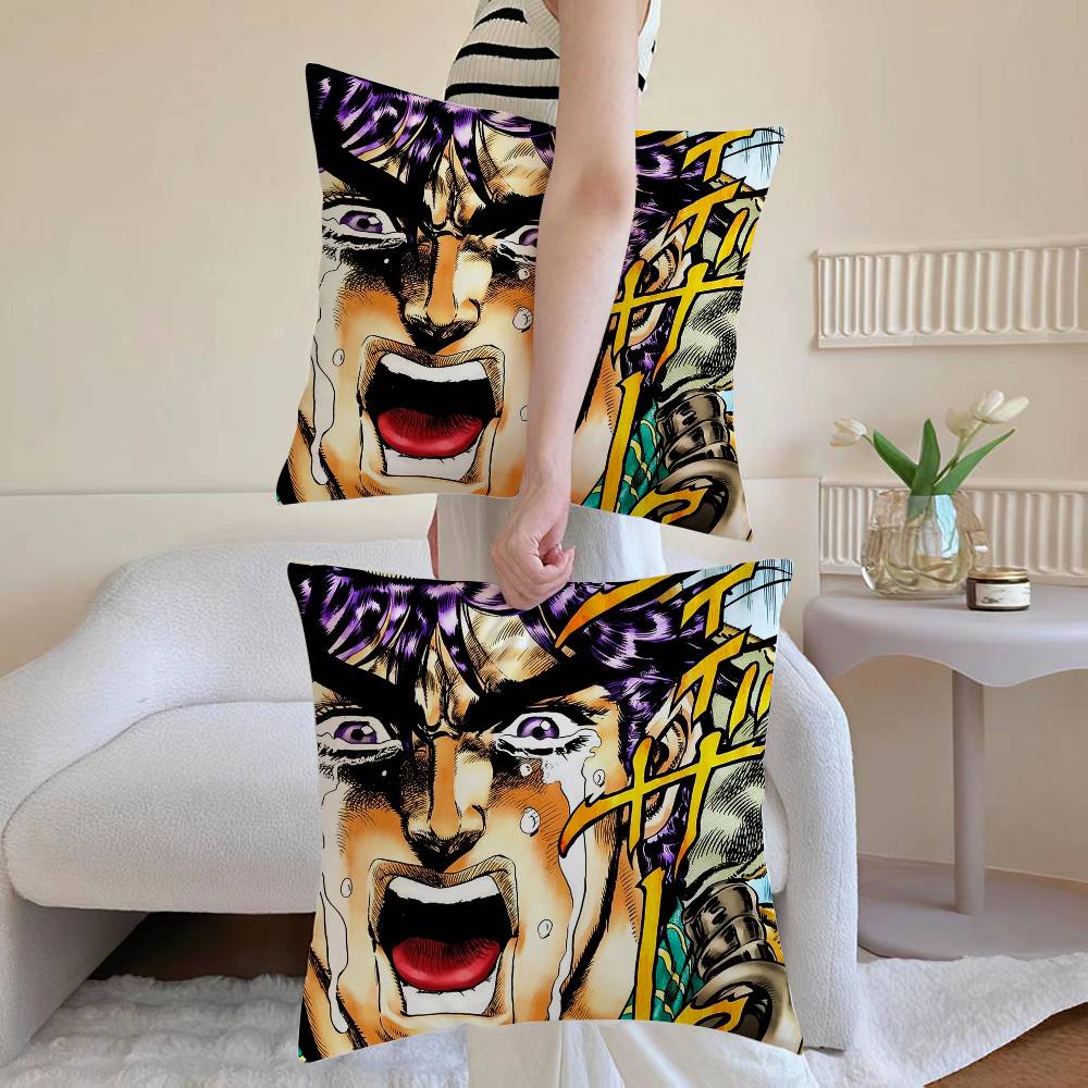 JoJos B-Bizarre Adventure Pillow Case Anti-dustmite Pillowcase Invisible zipper silky Sofa cushion cover