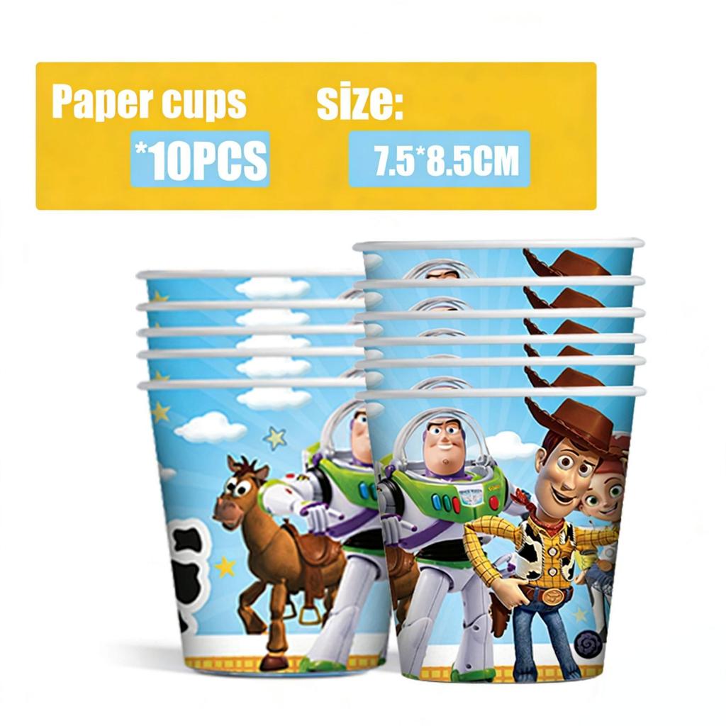 Toy Story Birthday Party Decoration Tableware Set for Baby Shower Or Any Celebration Includes Cups Plates Balloons - Christmas D