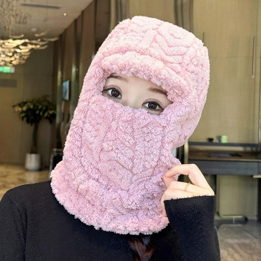 

Coldproof Scarf Mask Integrated Hat Windproof Hooded Hat New Balaclava Unisex рожевий
