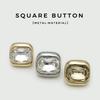 Luxury Rhinestone Metal Button for Coats, Jackets, and Sweaters: Crystal Square Decor Button