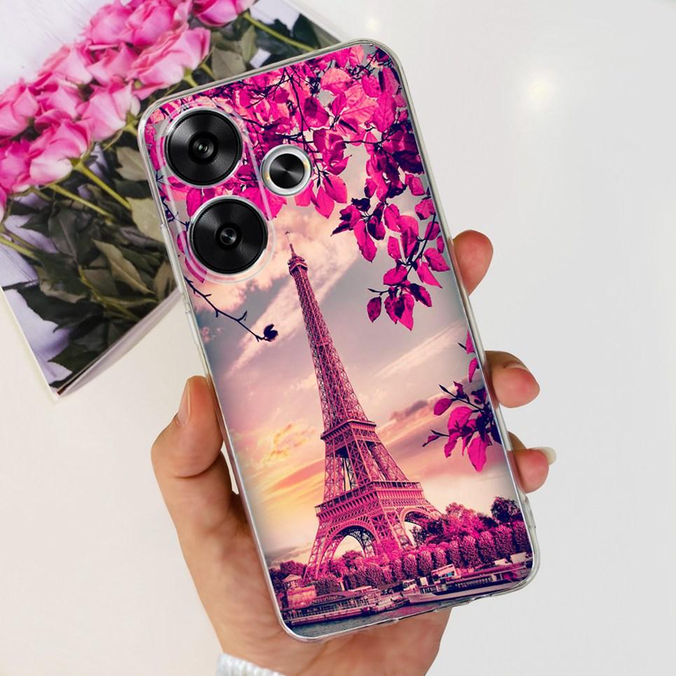 Flower Butterfly Women Fashion Back Cover For Xiaomi Redmi Turbo 3 Phone Funda Transparent Soft TPU Silicone Coque For Poco F6