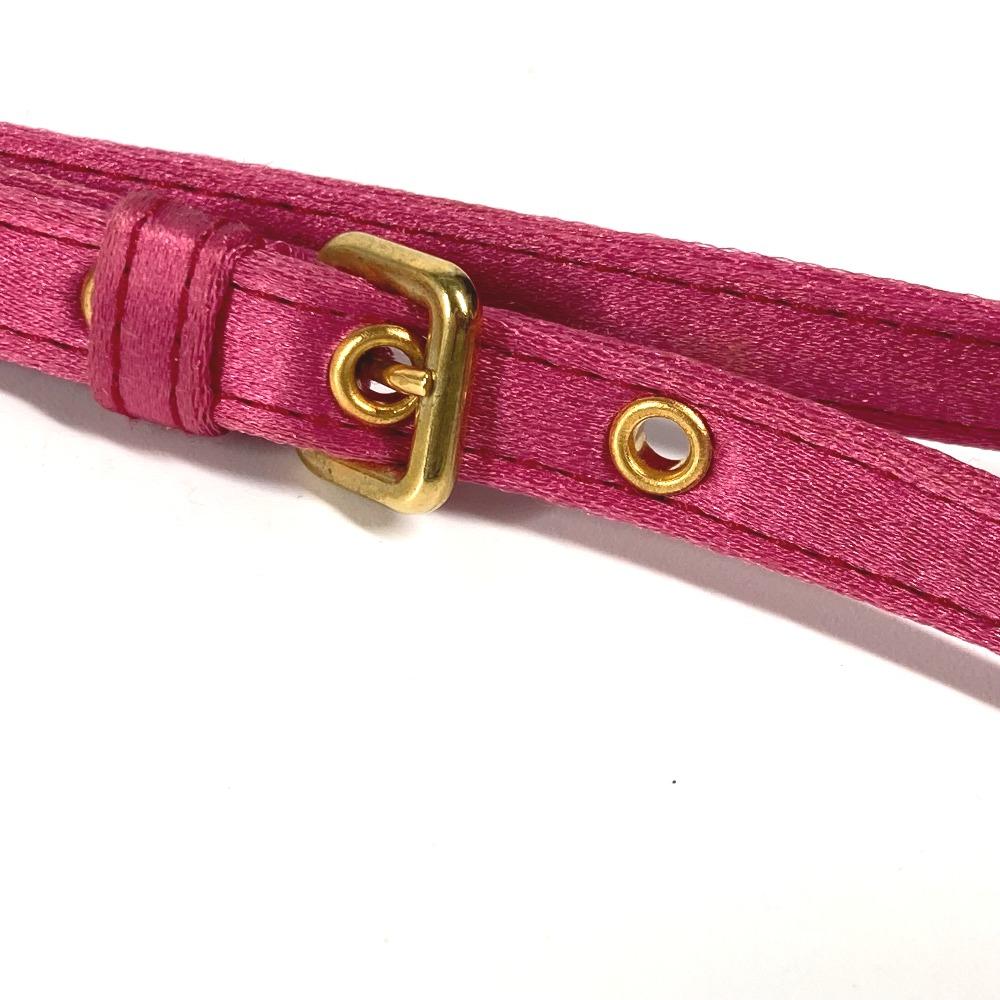 MIUMIU logo Pouch with bag strap Clutch bag Rayon / silk pink