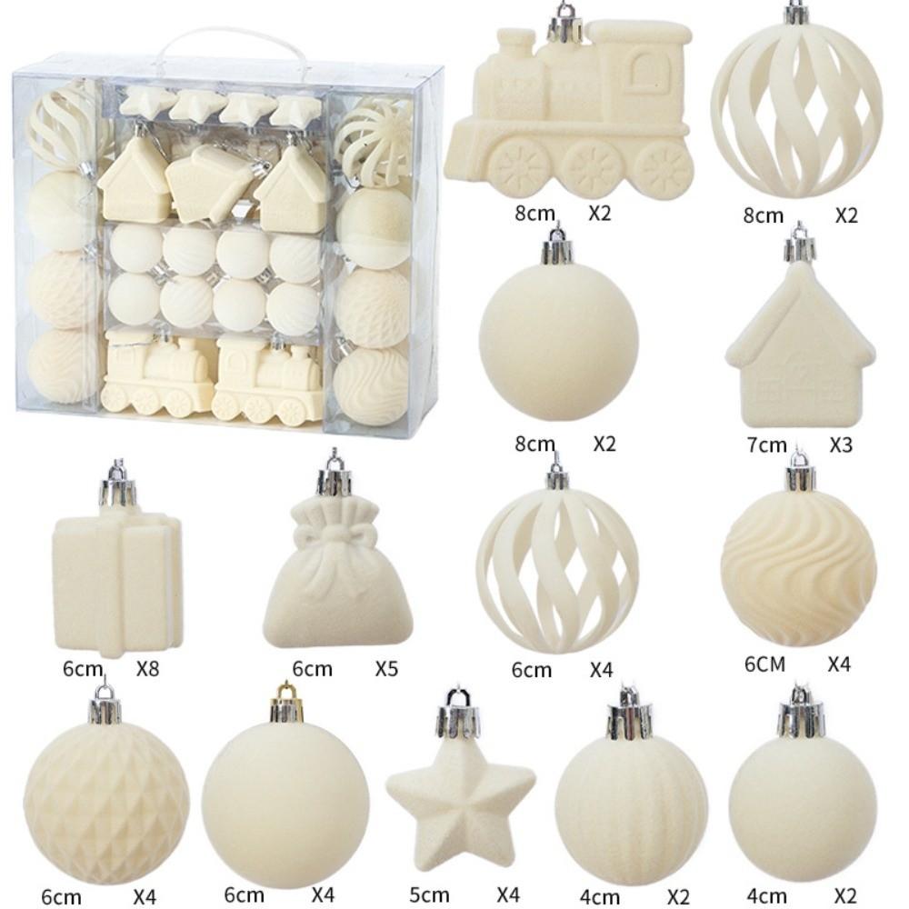 50pcs Velvet Christmas Ornaments Irregular Shape Xmas Hanging Decorations Home Decor