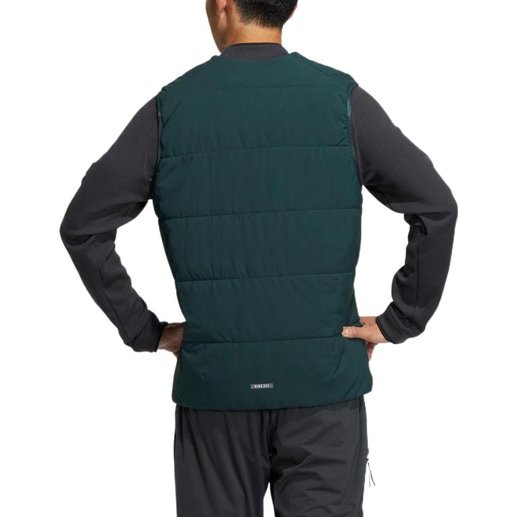 Adidas Solid Color Logo Button Windproof Reversible Vest Men Vests Green HG3260