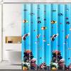 Qianyu No-Drill Waterproof Rubber Shower Curtain Set