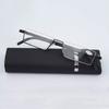 Halbrahmen Lesebrille Herren Rechteckiger Rahmen Weitsicht Brille TR90 Damen Vintage Blaulichtbrille mit Etui +100 bis +400