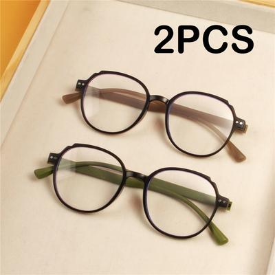2PCS Fashion Reading Glasses Anti-Blue Light Women Men Computer Presbyopia Hyperopia Reading Eyeglasses