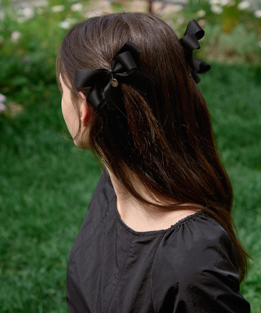 Drawfit Women Zephyr Two Ribbon Hair Pin Set [Red]