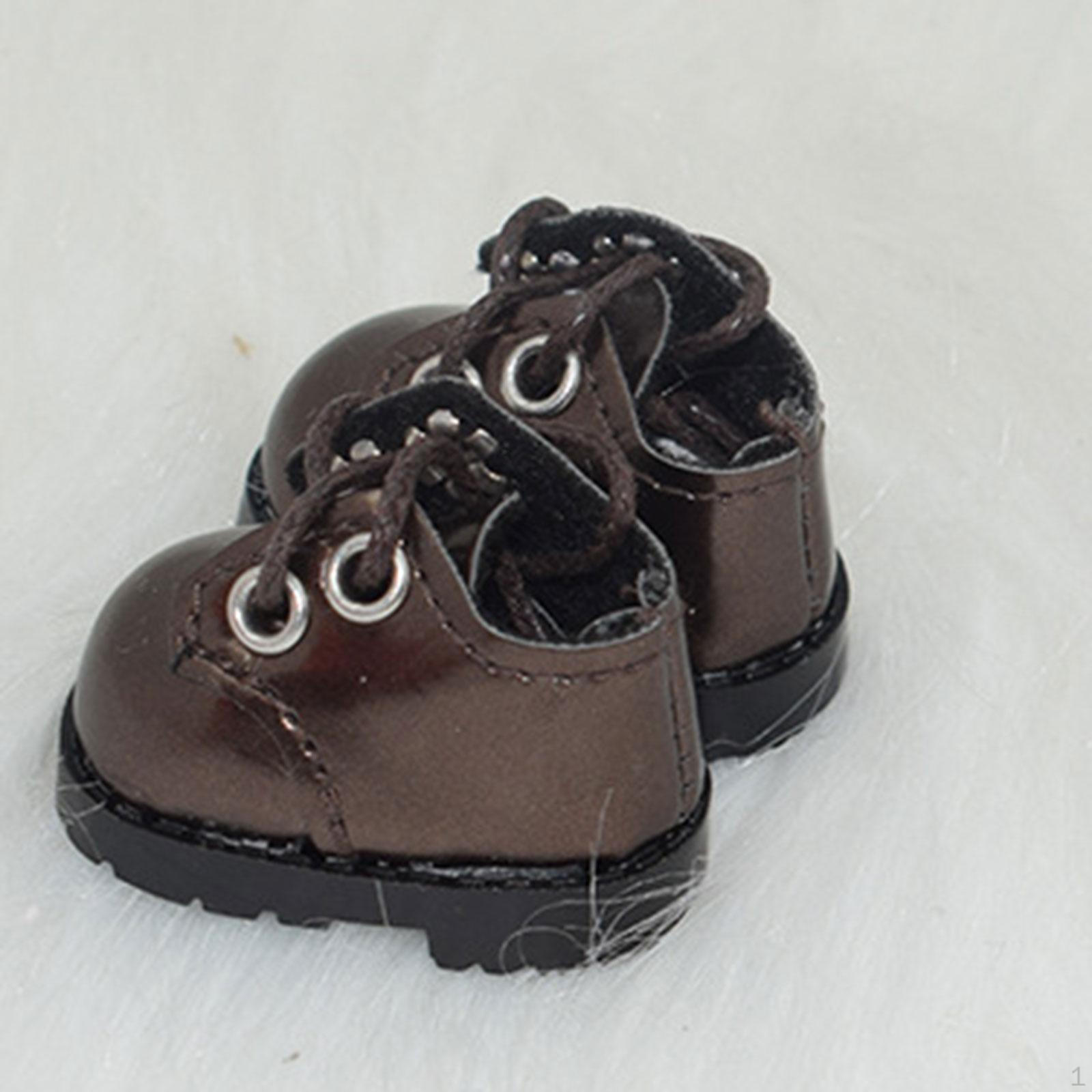 

1 Pair Doll Accessory Shoes PU Leather for 5.91inch Tall Dolls Costume Pretend Play Toy коричневий