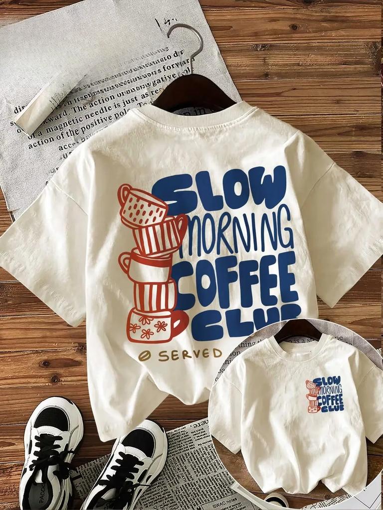 Graphic Coffee Lover Unisexs Retro Print Tshirt Harajuku Crew Neck Short Sleeve Top Vintage Shirt Tee