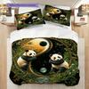Panda Pattern Bedding Quilt Set Quilt Cover Pillowcase Home Decoration Birthday Gift (1 * Duvet Cover + 2 * Pillowcase, Without Core)