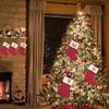 With Red Letter Knitting Stockings Yarn Hanging Ornament Christmas Socks  Xmas