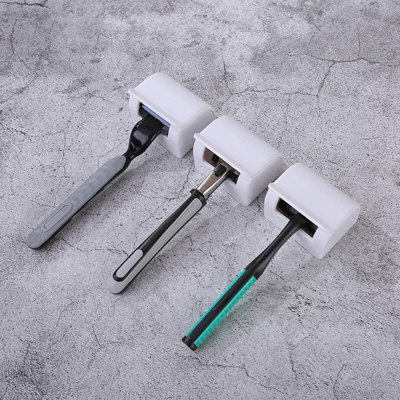 Manual Shaver Storage Rack Self Adhesive Rust Resistant 1Pcs Holder for Guest Bathroom Shower Storage Organization