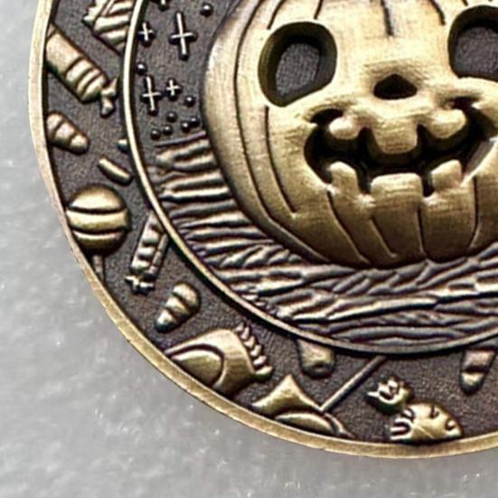 Halloween Coin Festive Trick-or-Treat Coins with Pumpkins Artistic Handmade Commemorative Coins Decision Maker Yes/No Coins