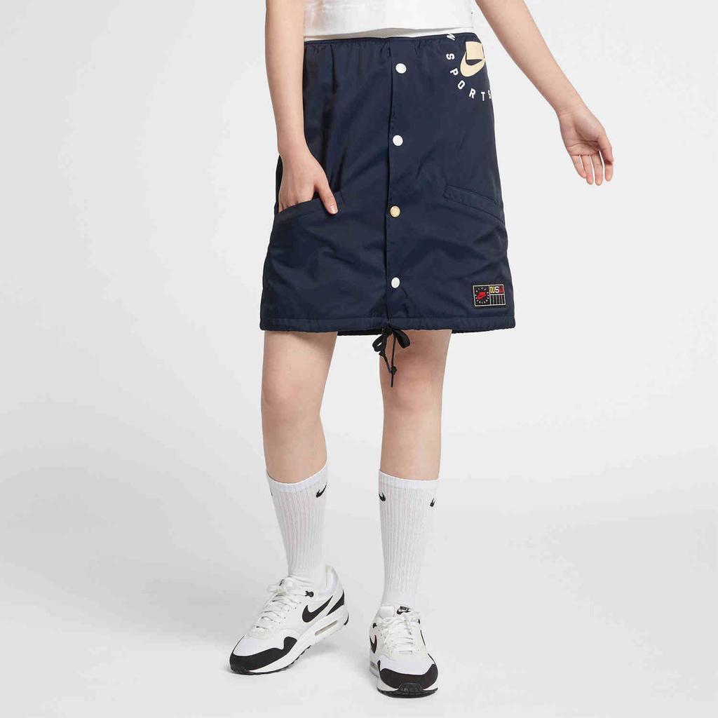 Nike Breathable Sports Casual Skirt With Letter Print Women Bottoms Navy-Blue AR2945-451