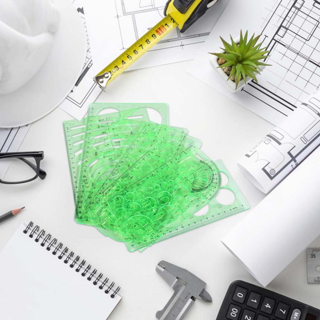 SenseYo 7 Pack Drawings Templates Stencil, Circle Template for Geometric Drawing Stencils, Plastic Clear Circle Stencils Architecture Supplies