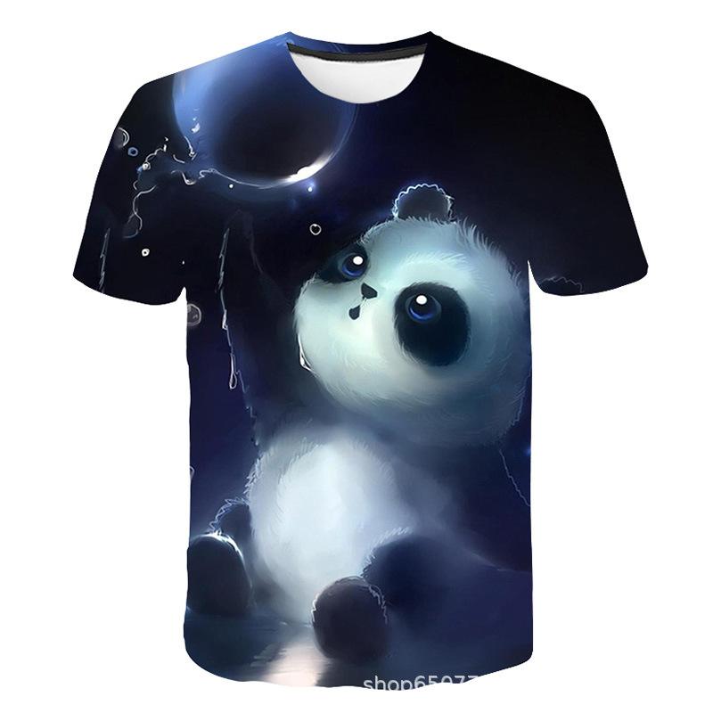 Summer Round Neck 3D Animal Print Top Fashionable Casual Short Sleeved Men's T-shirts