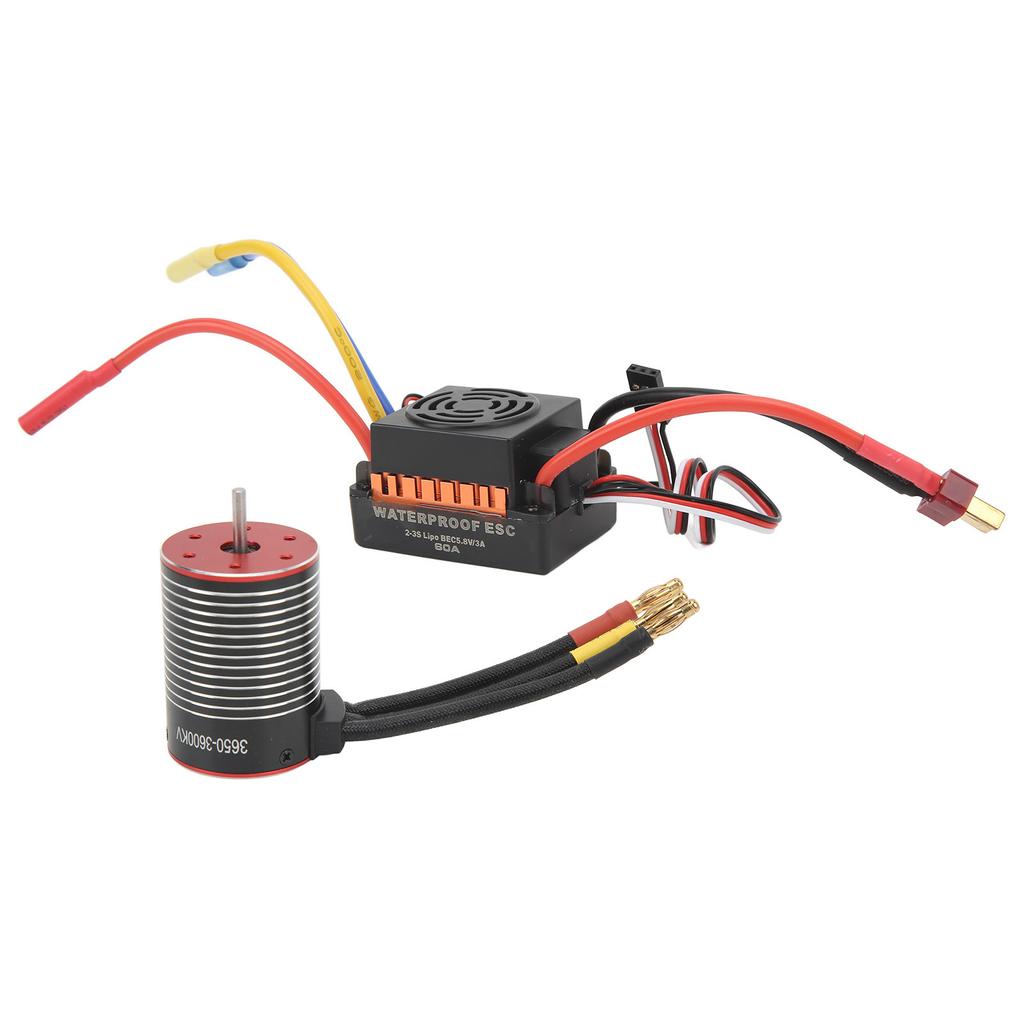 3600KV Brushless Motor 60A ESC Combo High Torsion Waterproof Dustproof Brushless Motor ESC Set for
