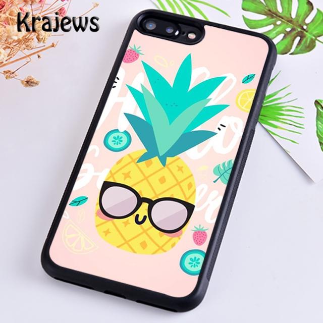 Krajews Kawaii Pineapple Art Soft Phone Case Cover For iPhone 17 Air 16 15 14 Plus 11 12 13 Pro Max Plus Coque Fundas