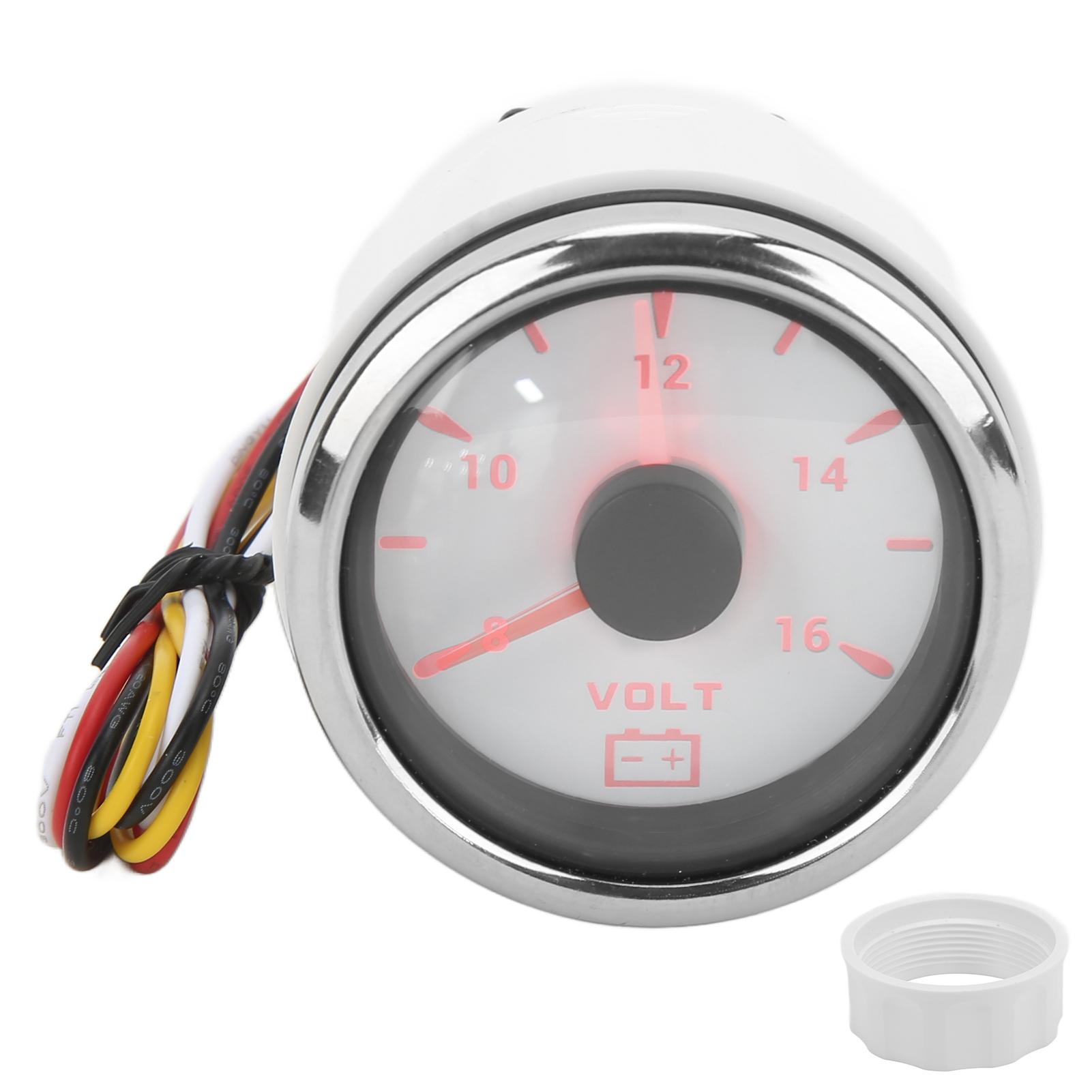 52mm Marine Voltage Gauge 816V Pointer 7 Colors Backlight IP67 Waterproof Voltmeter for Boat RV Car 932V