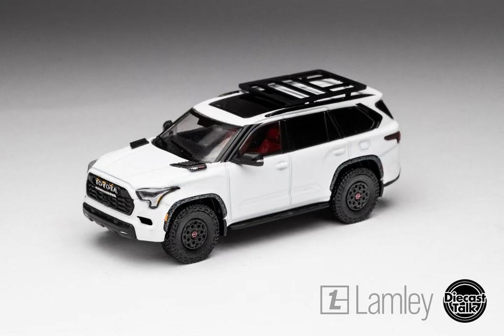 Gaincorp Products Diecasttalk X Lamley Custom 164 Toyota Sequoia TRD PRO Ice Cap White Finished Product