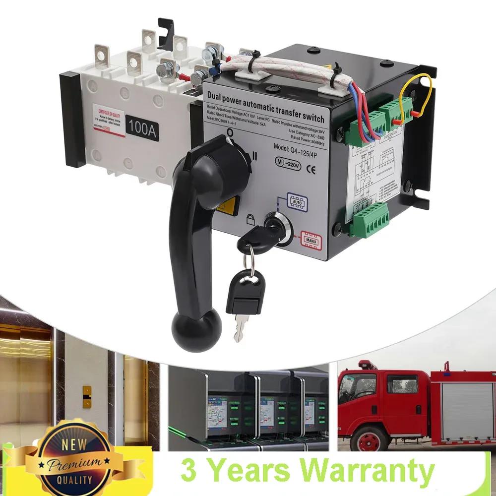 Bymaocar 110/230V 500V Dual Power Automatic Transfer Switch 100A Generator Changeover Switch For Commercial Or Industrial Use