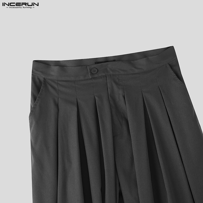 INCERUN Herren Unterteil Lässig mit Reißverschluss an der Taille Lange Baggy Haremshose