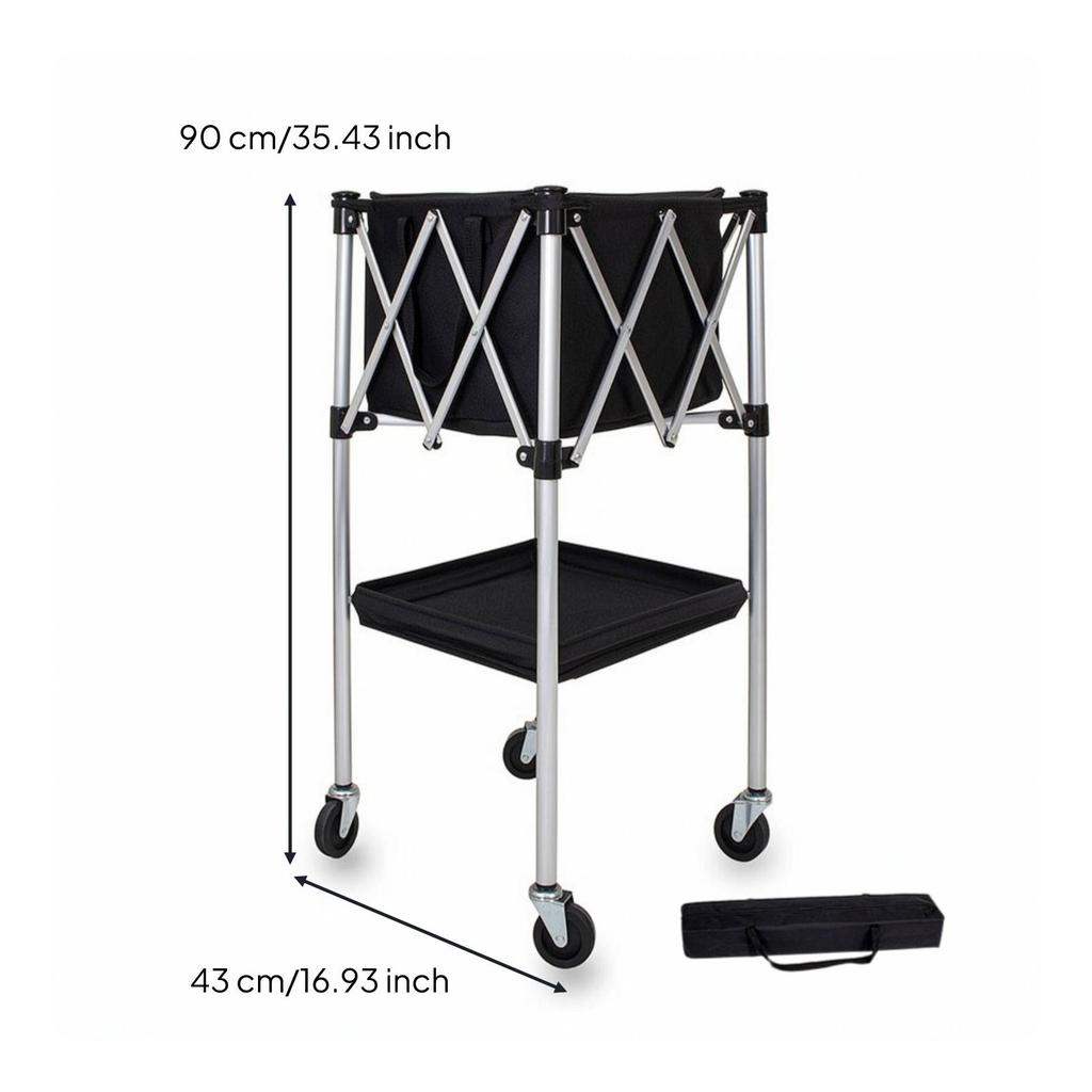 Ball Storage Cart Foldable Folding Athletic Gear Organizer