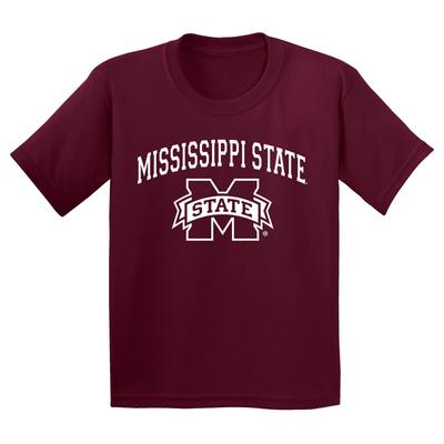 Mississippi State Bogen Logo Jugend T-Shirt - Weinrot