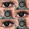 FUNSACHY 1pair Colored Contact Lenses Black Contacts Gray Lenses Natural Brown Contact Lenses Yearly Beautiful Pupils for Women