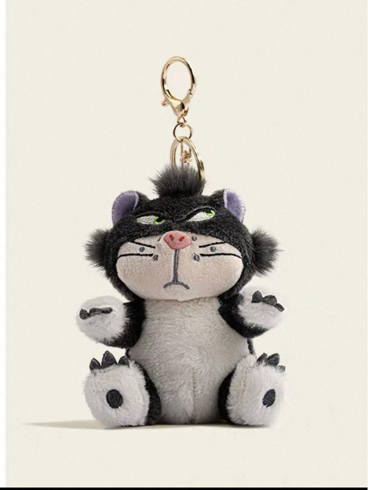 Tokig katt gosedjur nyckelring: Söt Lucifer-nyckelring för ryggsäckar
