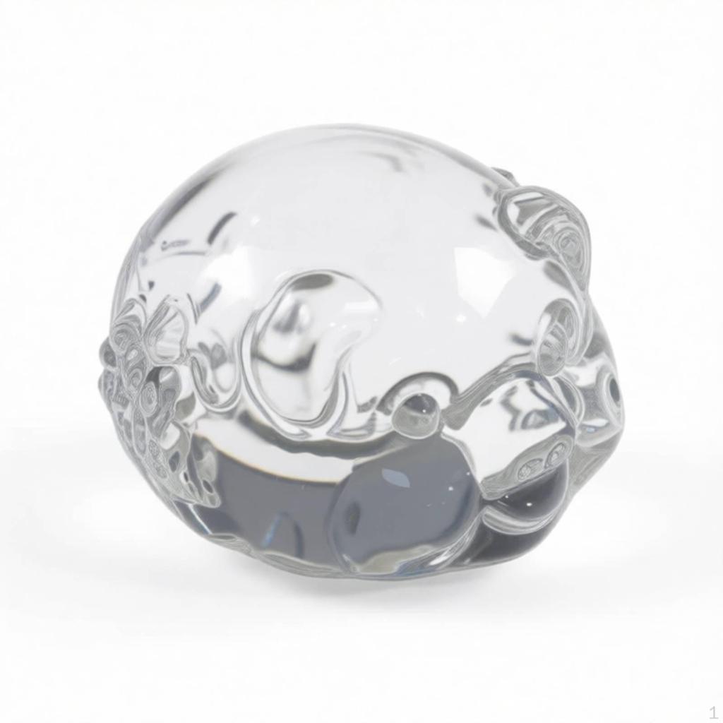 Crystal Pig Figurine, Zodiac Decor, Glass Craft, Living Room Gift 9cm Yellow