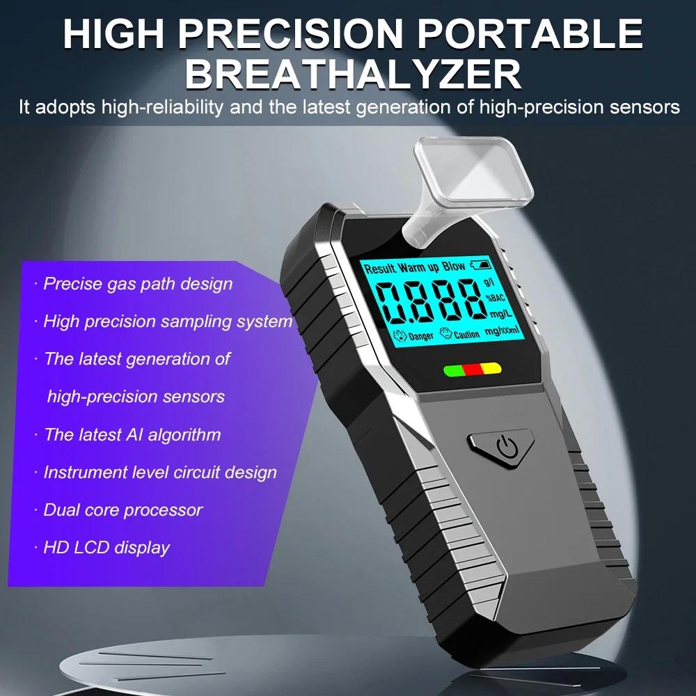 New Portable Alcohol Tester with Voice Broadcast LCD Display Breath Alcohol Analyzer Breathalyzer Drunk Driving Checker for Personal