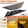 2PCS Dynamic LED Side Marker Flowing Turn Signal Light Sequential Blinker For Porsche 911 Carrera 991 Boxster 981 Cayman 982 GT2