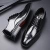 Gentleman New Men's Pointed Business Brogues Derby Shoes Male Luxury Designer Homecoming Wedding Dress Footwear