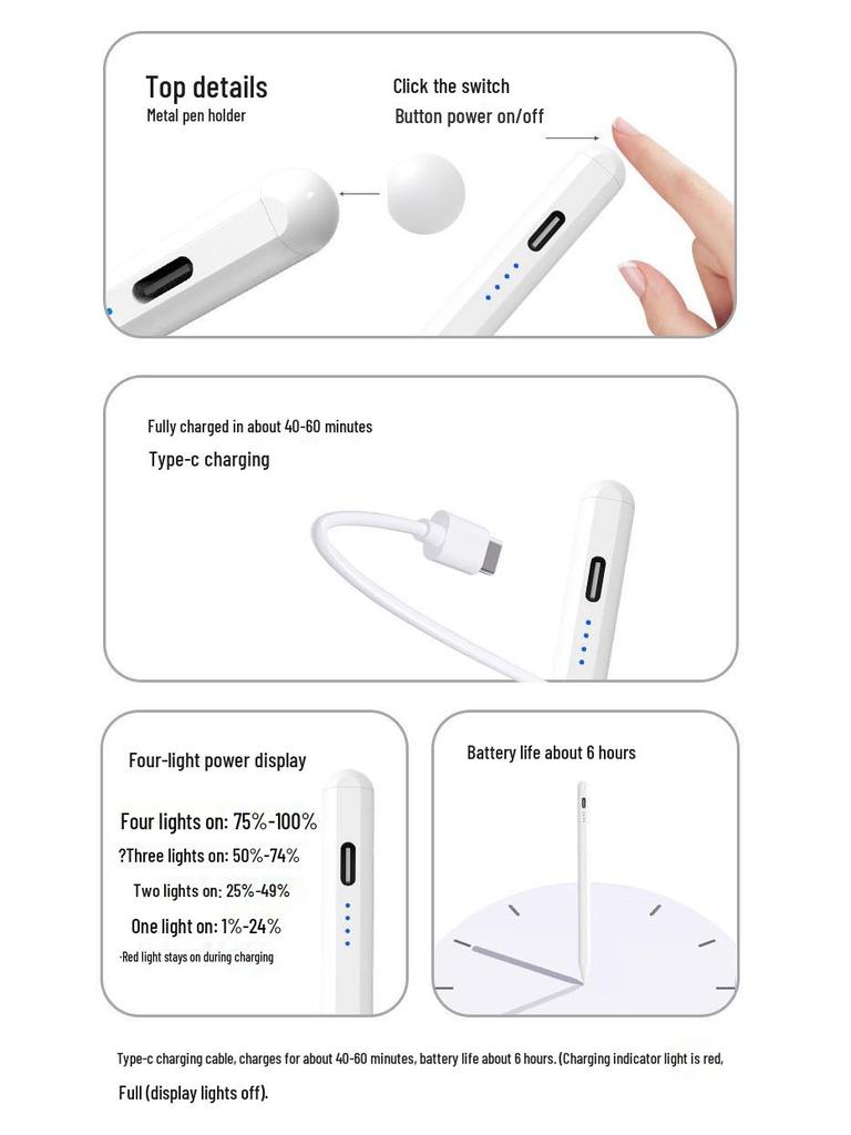 Universal Capacitive Stylus for Touchscreens: Huawei, Apple, Tablets, Phones, iPad Pencil