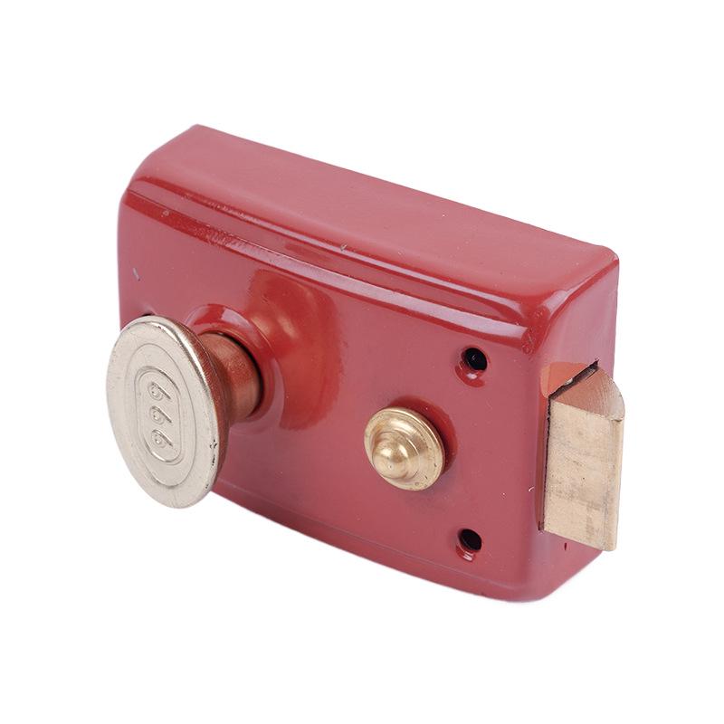 999 Brand Red Pin Tumbler Lock - Single Latch Anti-theft Door Lock for Indoor/Exterior Iron or Wooden Doors
