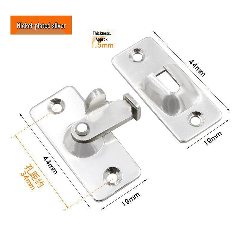 Black Stainless Steel 90° Latch for Small Doors: Anti-theft Right Angle Sliding Door Hasp Lock.
