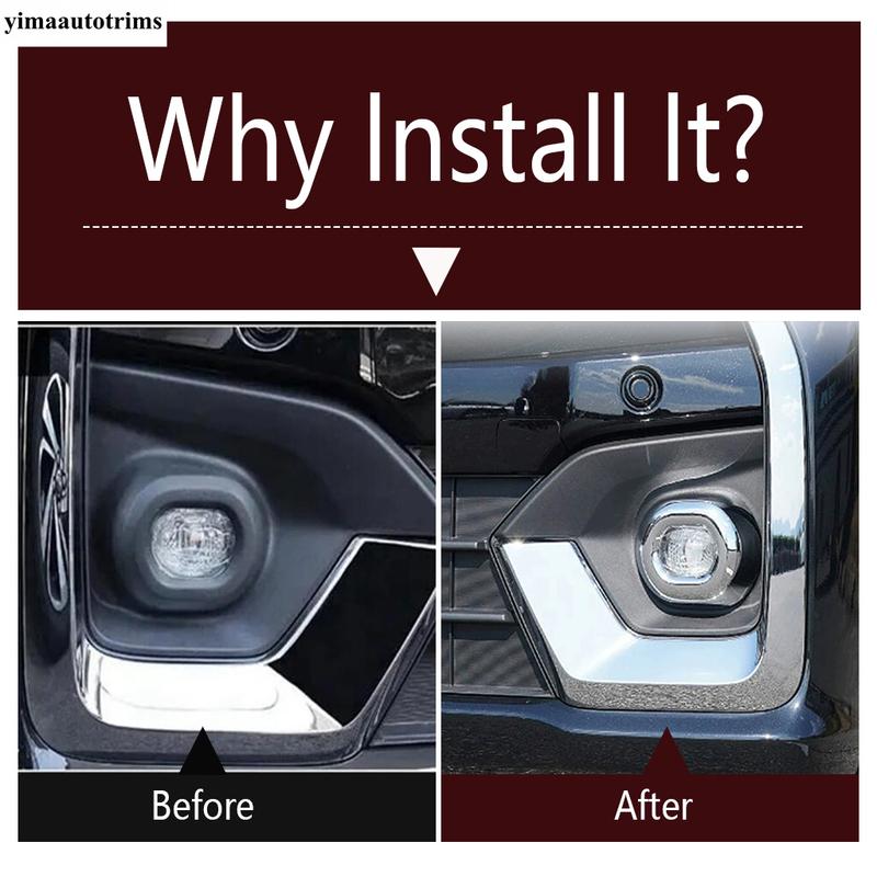 Front Rear Bumper Fog Light Lamp Frame Decoration Cover Trim ABS Chrome Accessories For Suzuki Spacia  MK54S MK94S 2024 20