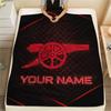 Coperta di Flanella Personalizzata Nome Arsenal Football Club, Alta qualità Confortevole per Tutte le Stagioni, Decorazione per la Casa, Calore e Comfort