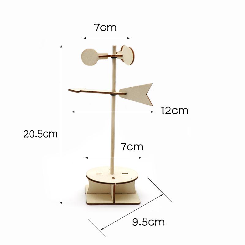 DIY Handmade Wooden Wind Vane Textbook Puzzle Science and Education Technology Material Pack Wooden Toys