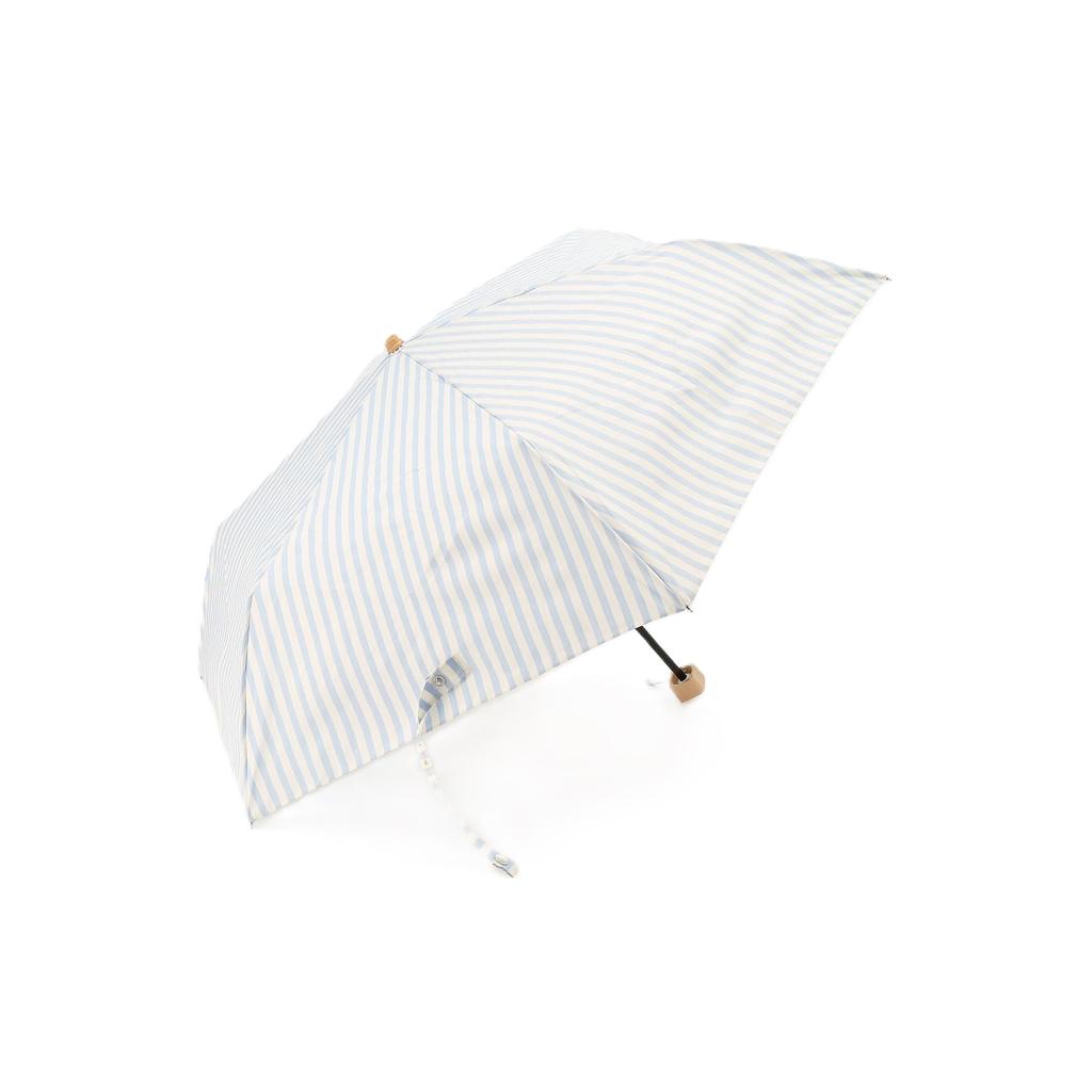 Afternoon Tea Living JL49 Dyed Stripe Folding Umbrella for Sun and Blue Parasol, Rain,