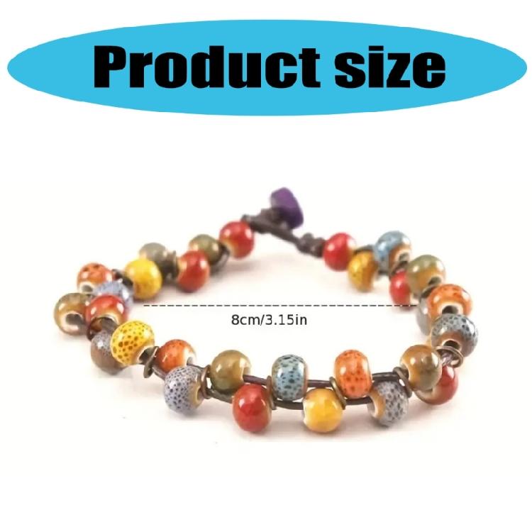 Elegantes mehrfarbiges Keramikperlenarmband Buntes Keramikperlenarmband Stilvolles Armband Ideal für kleinere Handgelenkgrößen