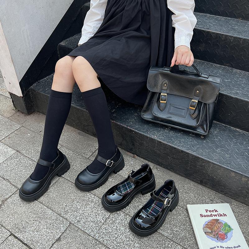 Shoes Woman Flats Modis Clogs Platform British Style Dress New  Creepers Retro Summer Preppy Rubber Rome Cotton Fabric Pu Ho