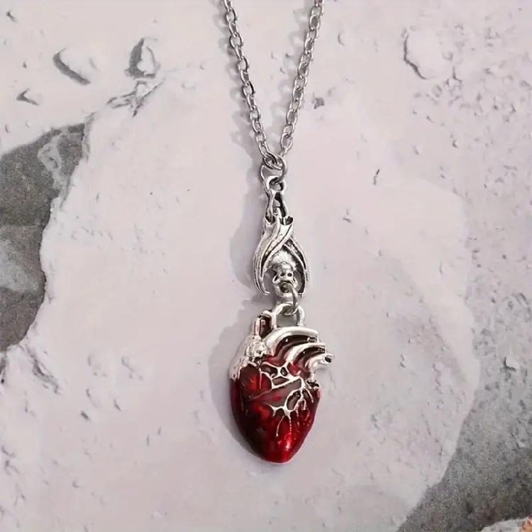 Fashionable Gothic Jewelry with a Bloody Heart Pendant Designs for Enhancing Your Evening or Holiday Look Styles