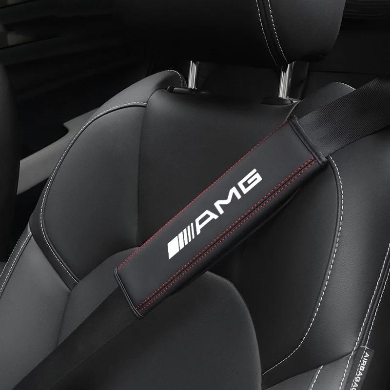 GWRA8 2PC Car Safety Belt Shoulder Cover Protection Pad Auto Accessories For Mercedes Benz AMG W204 W205 W203 W211 W212 W213 W201 W210