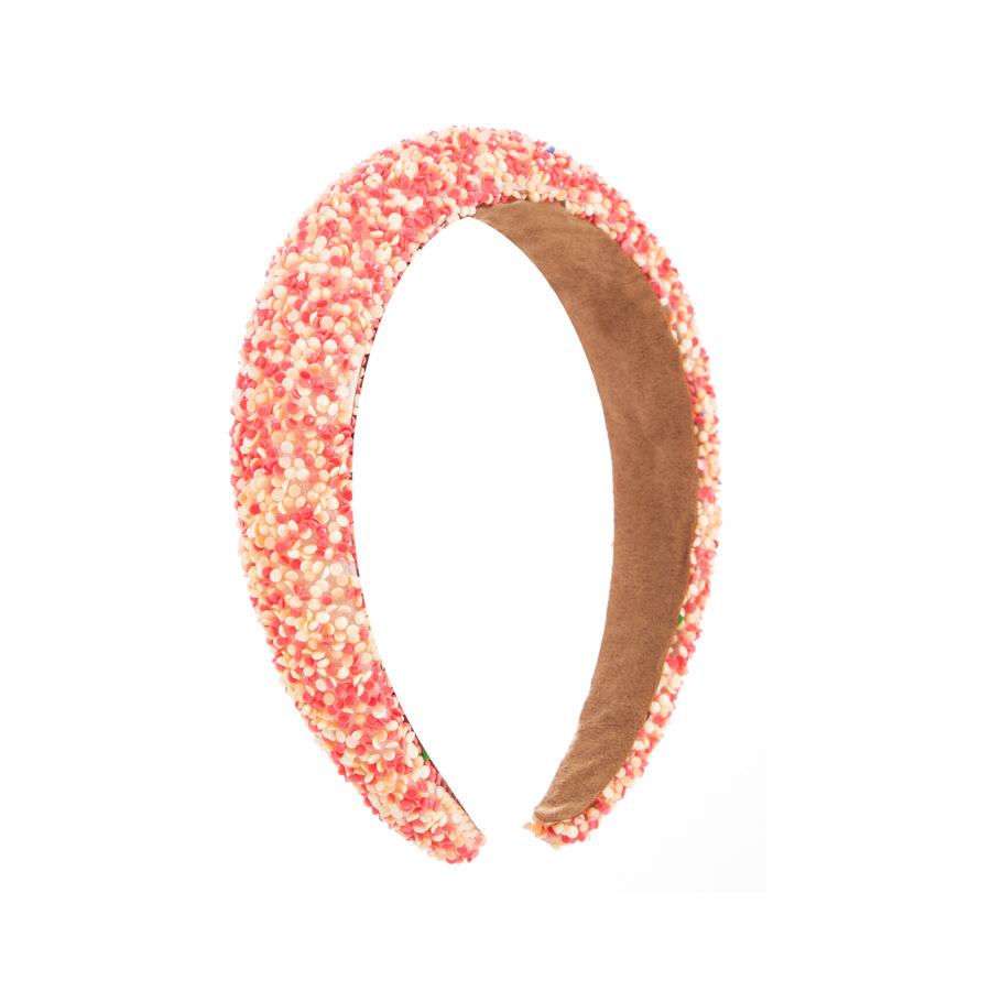 Women's Hair Band Wide Edge Headband Fabric Sponge Colorful Rice Beads Sequins Hair Accessories Party Headwear Accessories