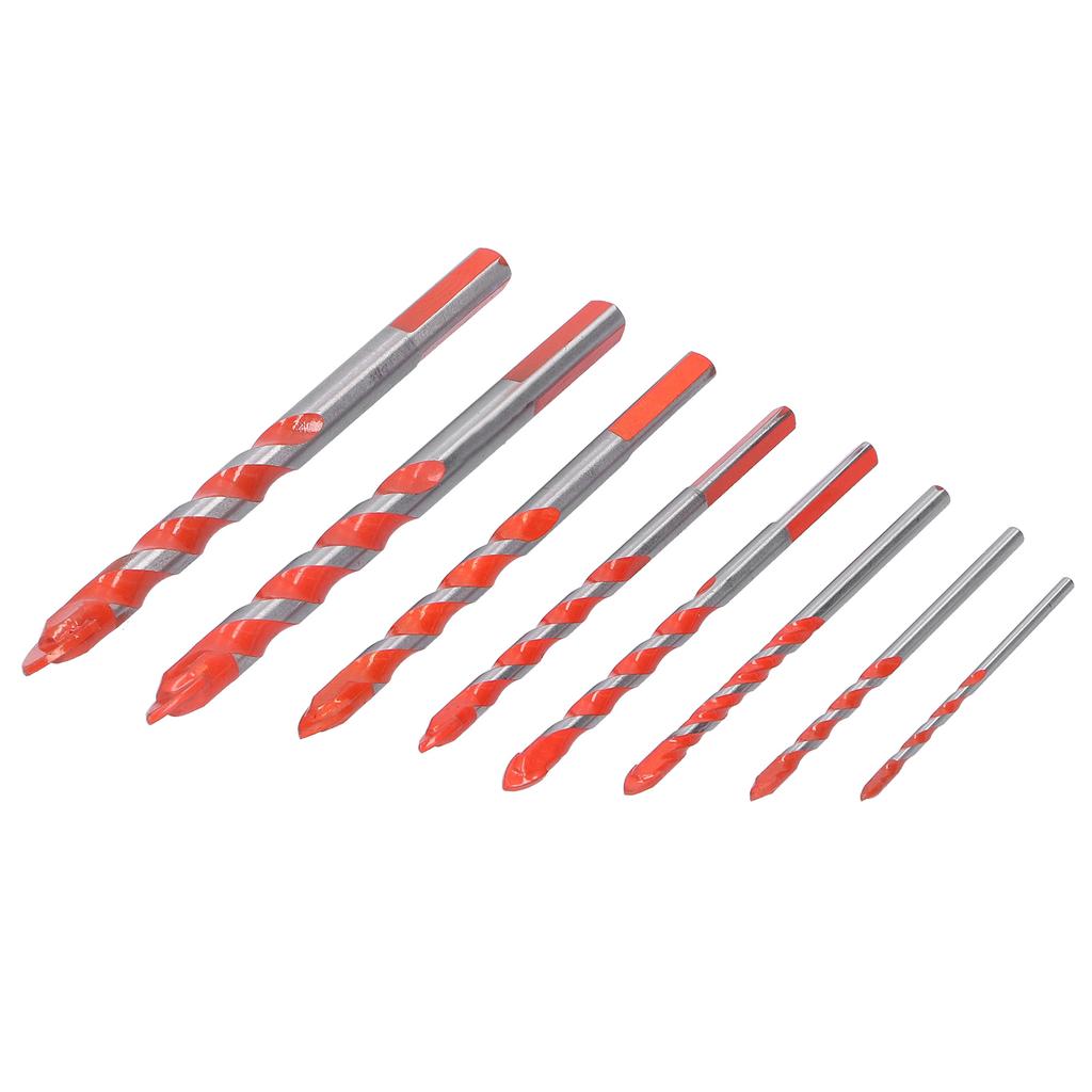 Drill Bit Set Multi Purpose Bits Accessory for Ceramic Tile Concrete Glass Drilling(8Pcs )