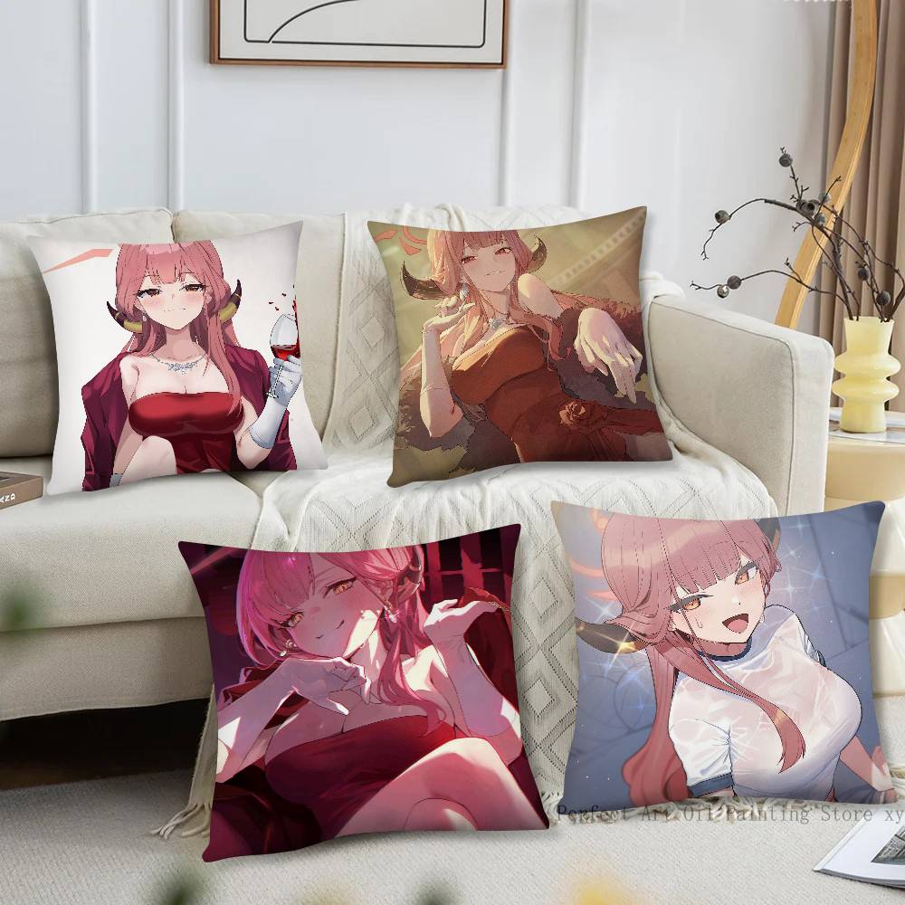 Aru Game Blue Archive Pillow Case Fashion Square Pillowcase Bedroom Sofa Room Ins Decoration Leisure